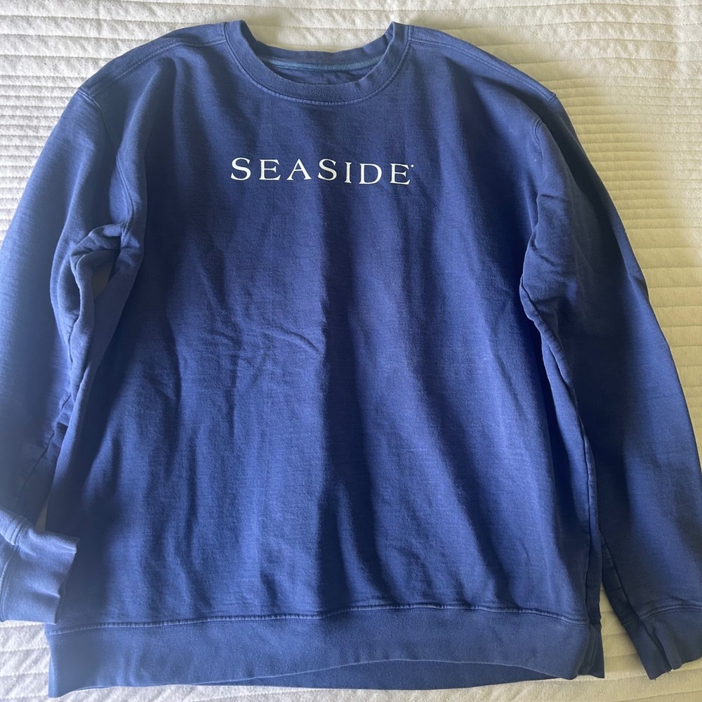 Seaside Collective 30A Washed Blue Oversized Crew Sweatshirt XL